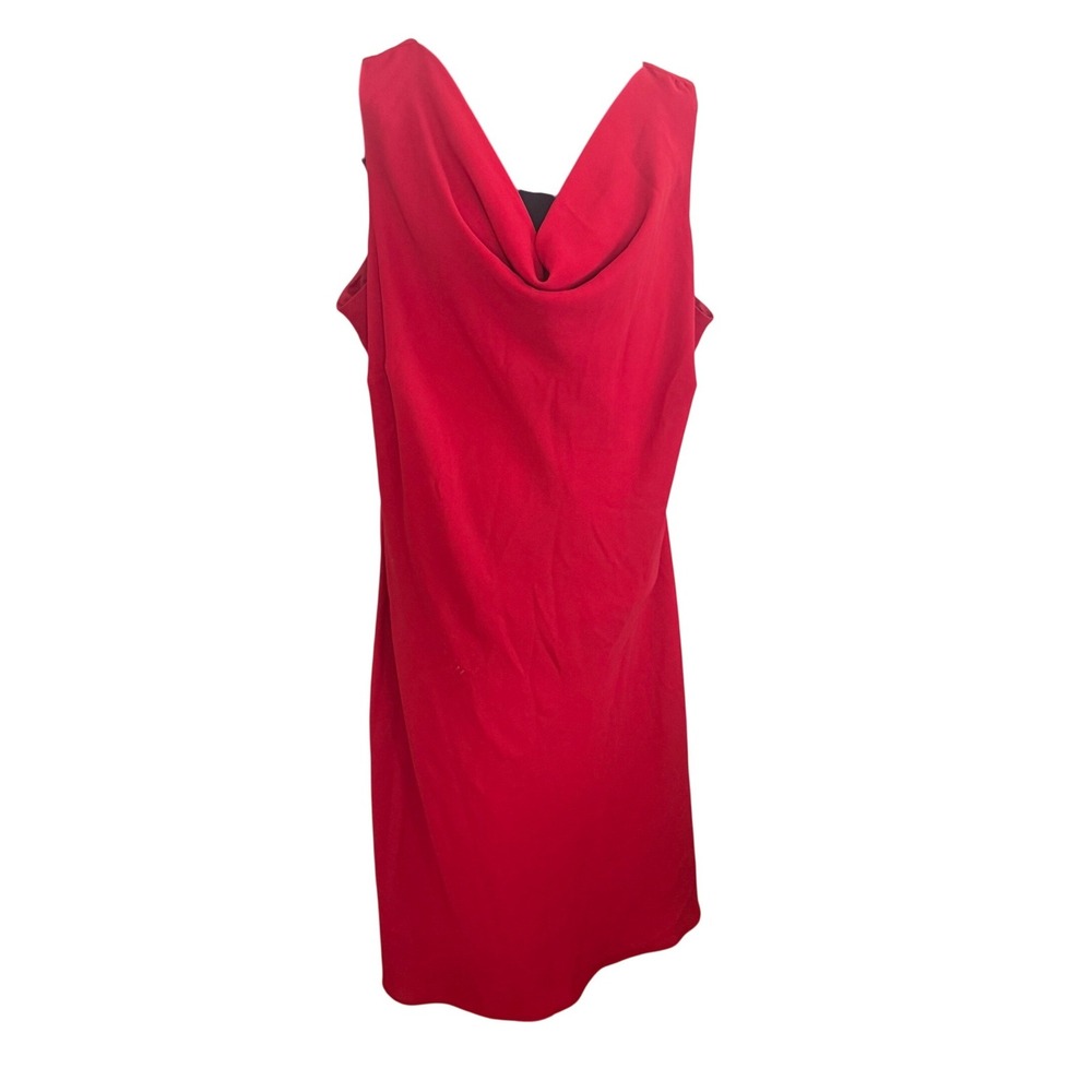 Simonton Says Womens Red Cowl Neck Shift Dress Size 2X Holiday Glam Wedding